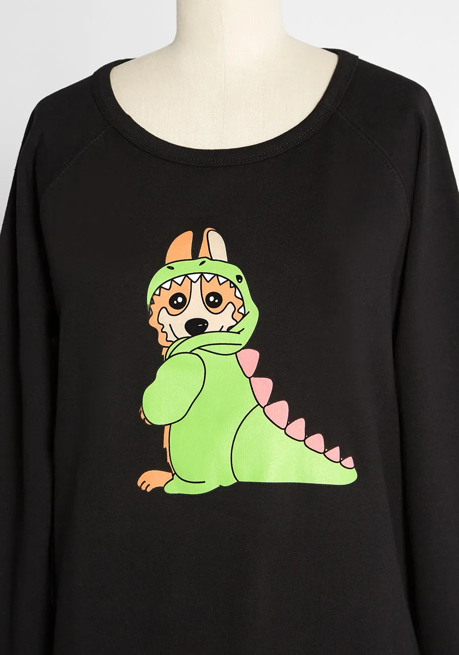 Tyranno-corgis Rex Raglan Sweatshirt sold by Modcloth product image thumbnail 3
