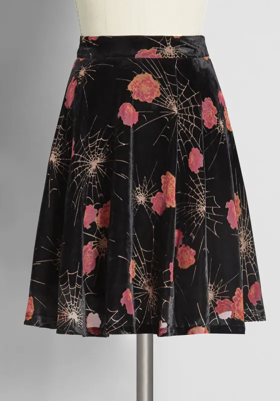 Just This Sway Velvet A-Line Skirt sold by Modcloth