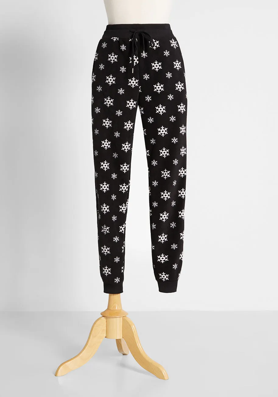 Dashing Through the Snowflakes Fleece Joggers sold by Modcloth