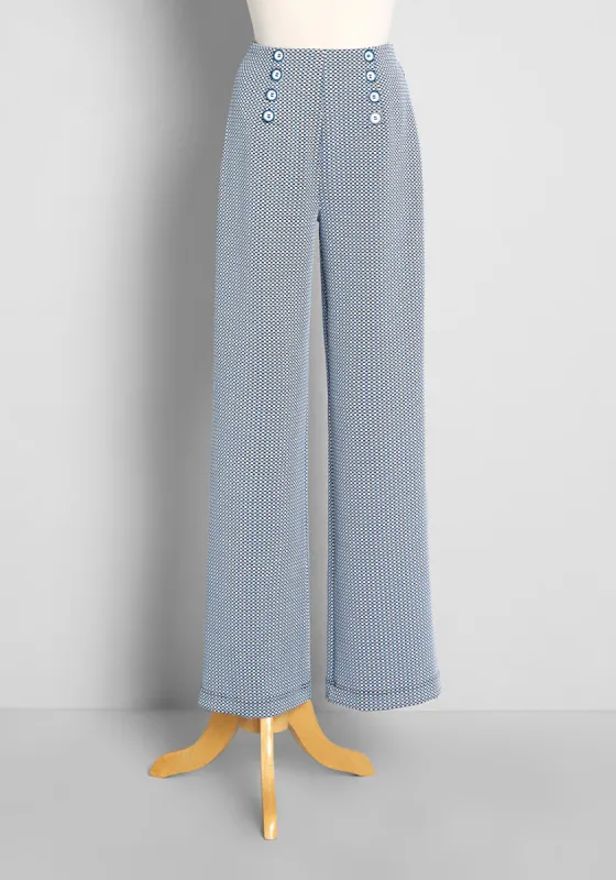 Sailing So Smoothly Wide-leg Pants sold by Modcloth