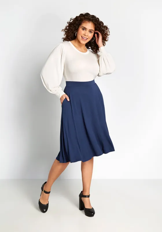 Excellence Attained Knit A-Line Skirt sold by Modcloth