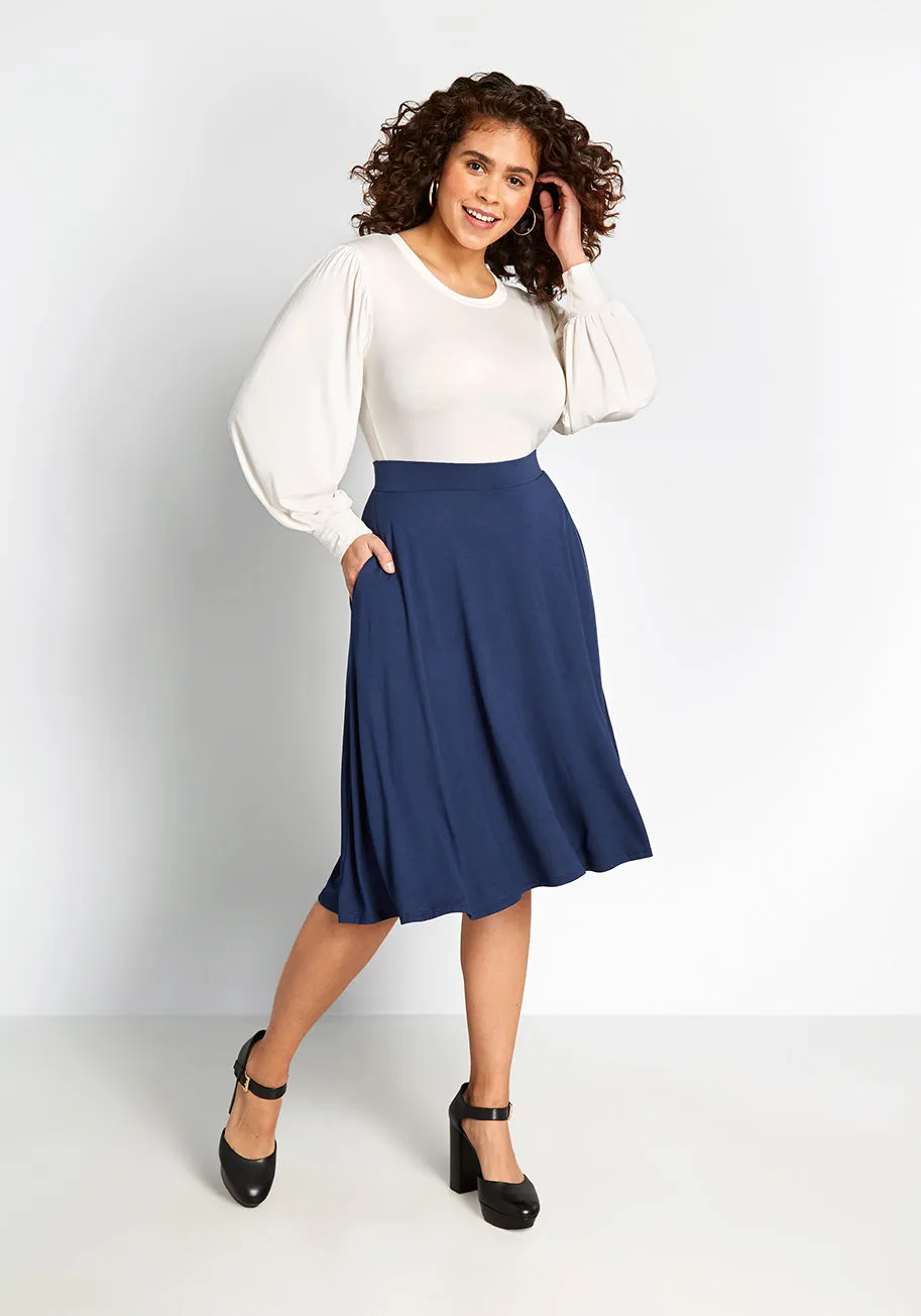 Excellence Attained Knit A-Line Skirt sold by Modcloth