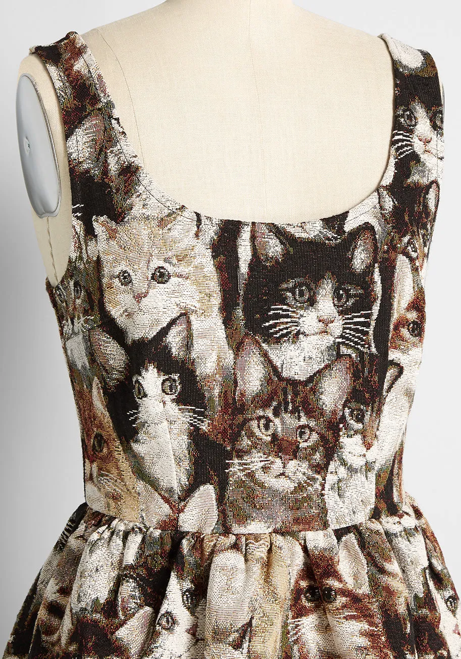 It's 'Kitten' Crazy Around Here Sleeveless Dress sold by Modcloth product image thumbnail 3