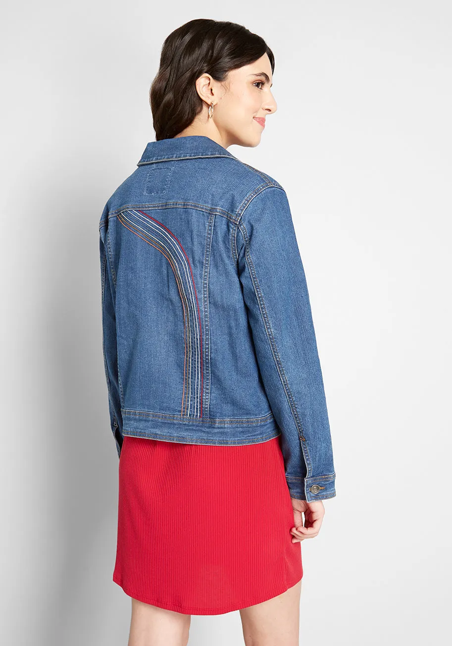 Rainbow With Me Denim Jacket sold by Modcloth product image thumbnail 3