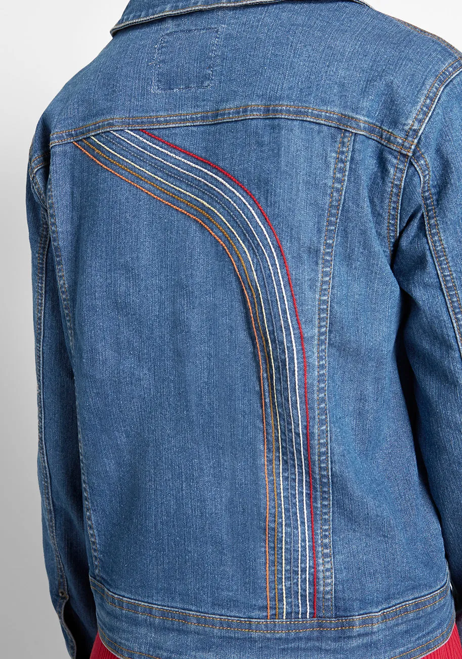 Rainbow With Me Denim Jacket sold by Modcloth product image thumbnail 5