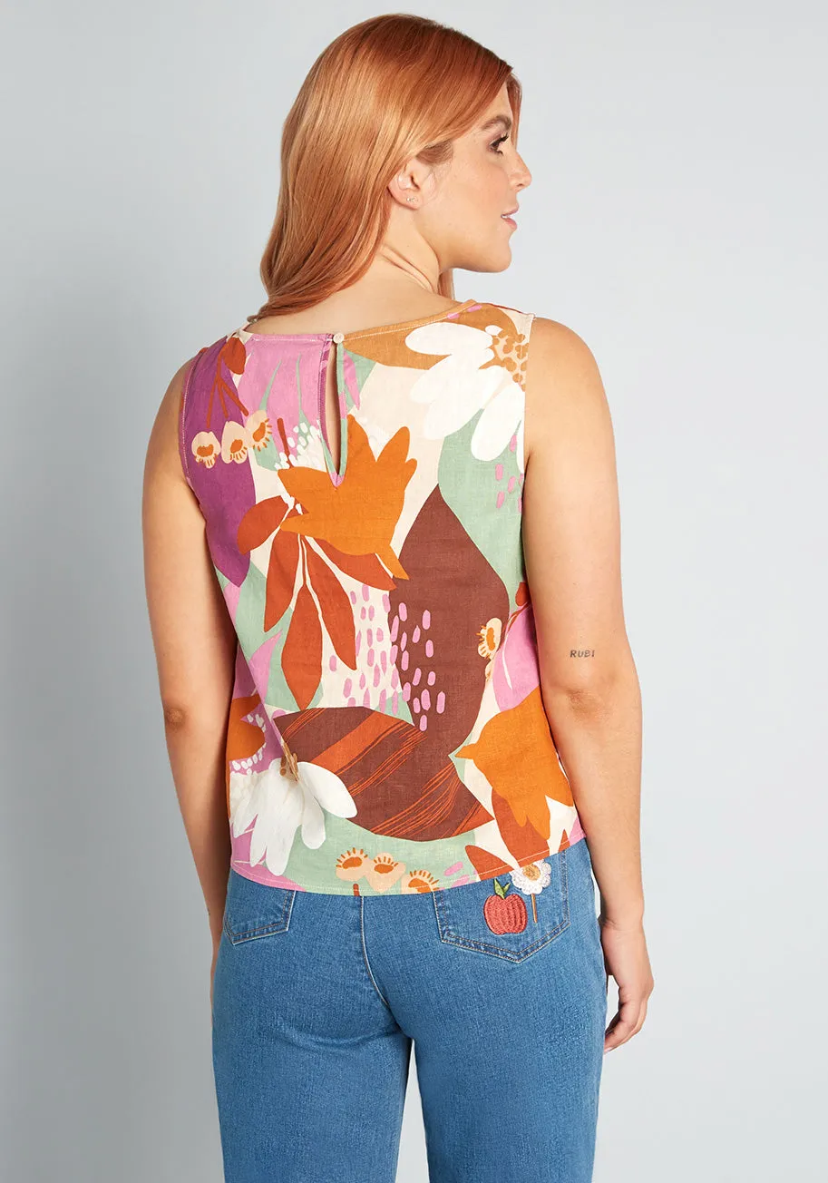 Flower Fun in the Sun Sleeveless Top sold by Modcloth product image thumbnail 2