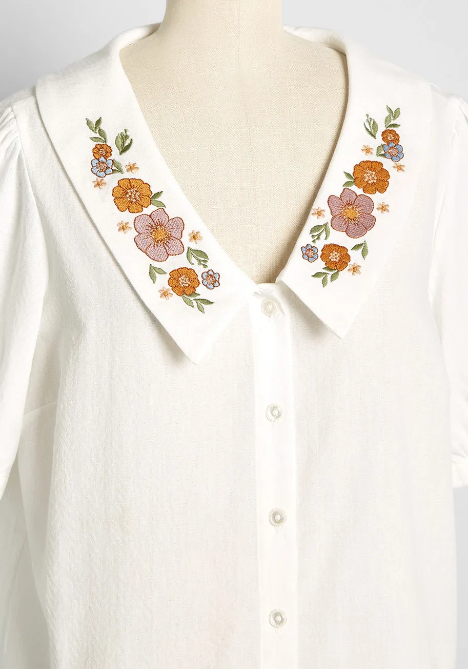 Glimpse Of The Garden Embroidered Blouse sold by Modcloth product image thumbnail 3