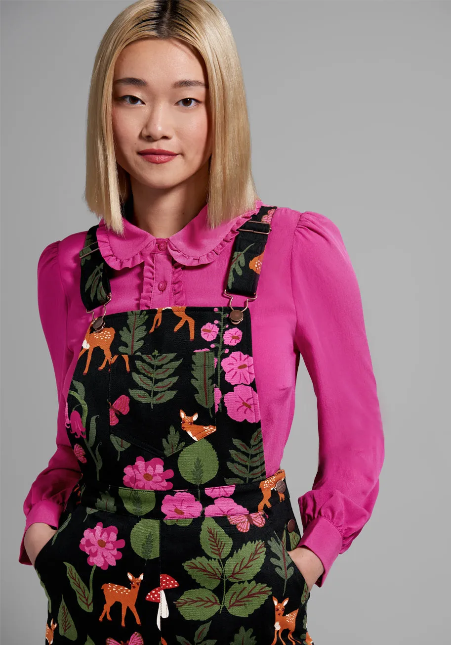 Woodland Wandering Wide-Leg Overalls sold by Modcloth product image thumbnail 3