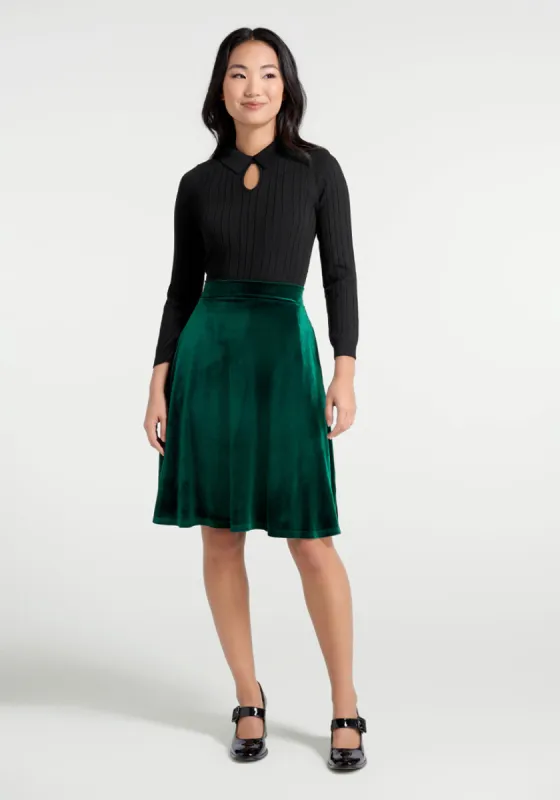 Let's Circle Back Velvet Skirt sold by Modcloth