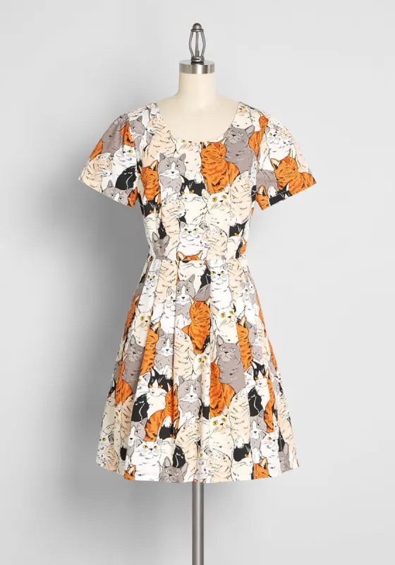 My Furry Alliance A-Line Dress sold by Modcloth