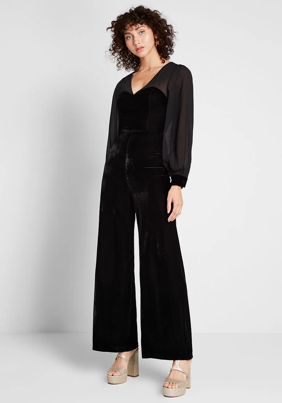 Ready for My Close-Up Velvet Jumpsuit sold by Modcloth