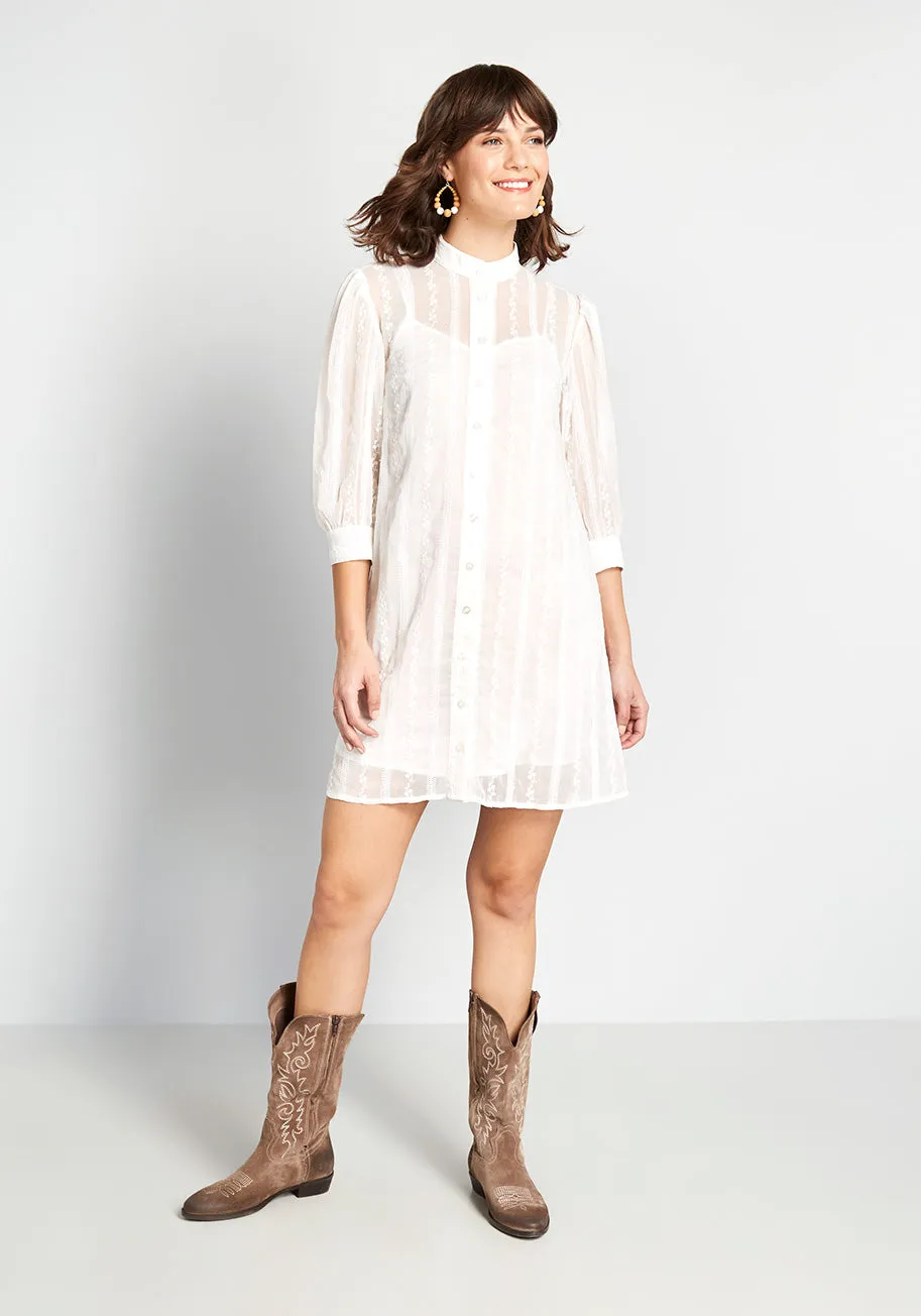 Sheer Joy Embroidered Mini Dress sold by Modcloth product image thumbnail 3