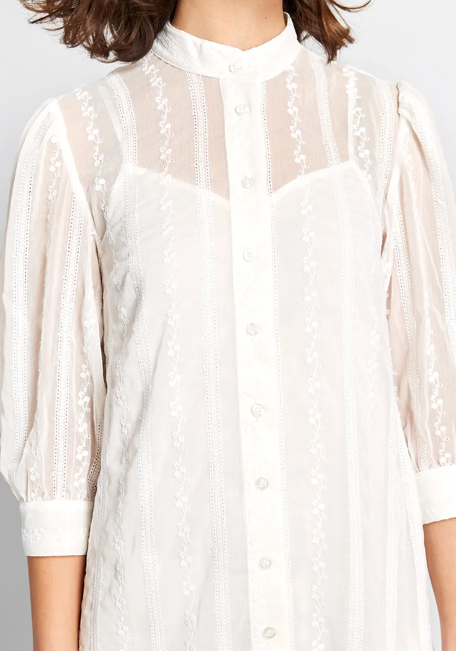 Sheer Joy Embroidered Mini Dress sold by Modcloth product image thumbnail 4
