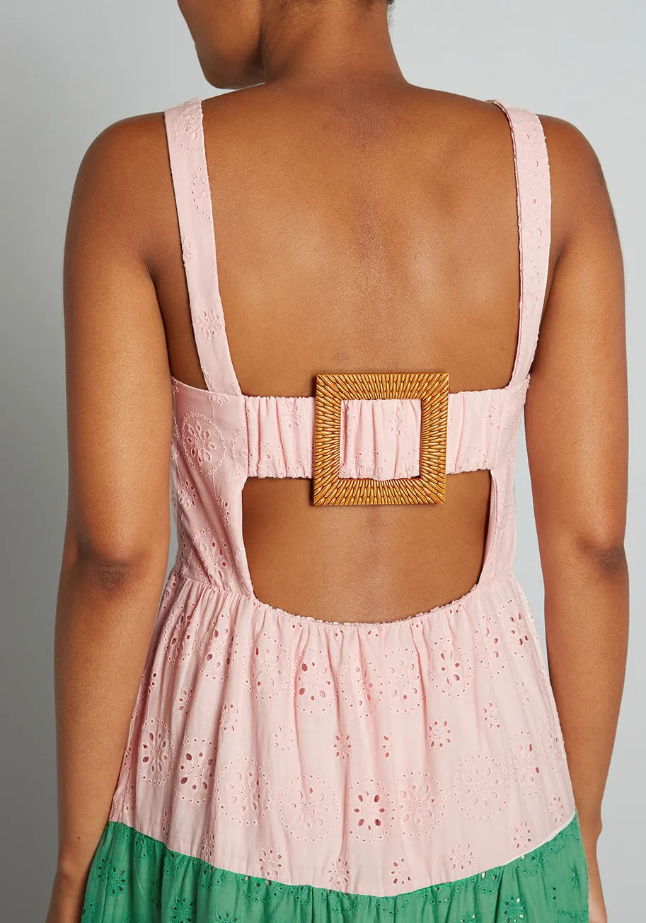 Blocked in Eyelet Tiered Maxi Dress sold by Modcloth product image thumbnail 4