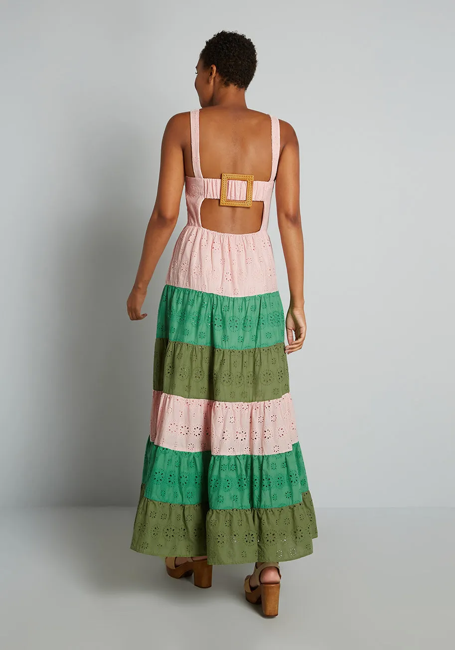 Blocked in Eyelet Tiered Maxi Dress sold by Modcloth product image thumbnail 2