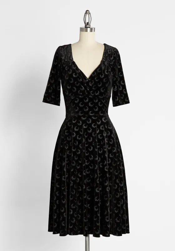 Dancing Beneath the Glitter Moon Dress made by Collectif
