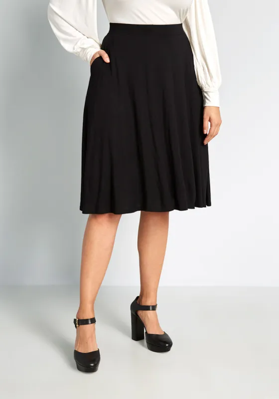 Excellence Attained Knit A-Line Skirt sold by Modcloth