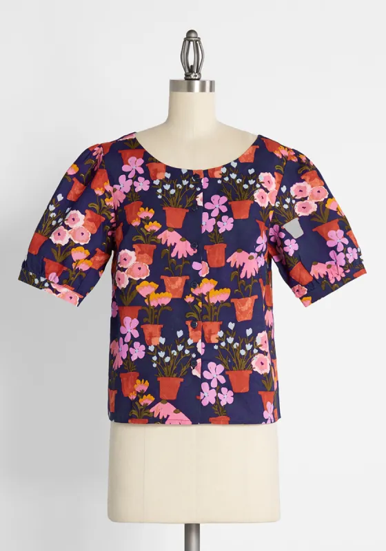 Alive to Thrive Button-Up Top sold by Modcloth