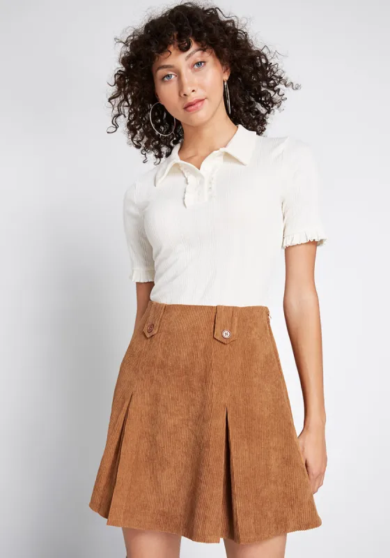 Daily Wins Ribbed Polo Top sold by Modcloth