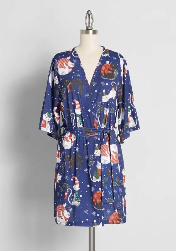 'Feline' Christmassy Robe sold by Modcloth