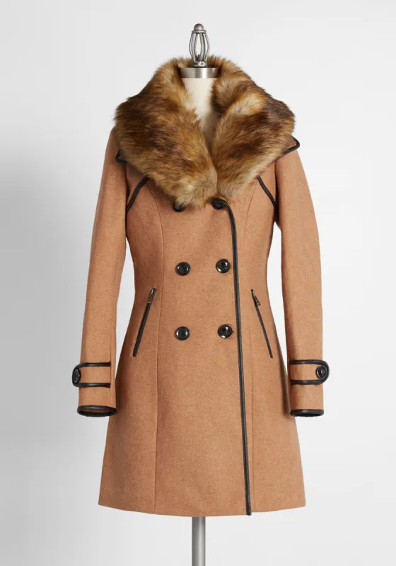 Meander In Merriment Double Breasted Coat sold by Modcloth