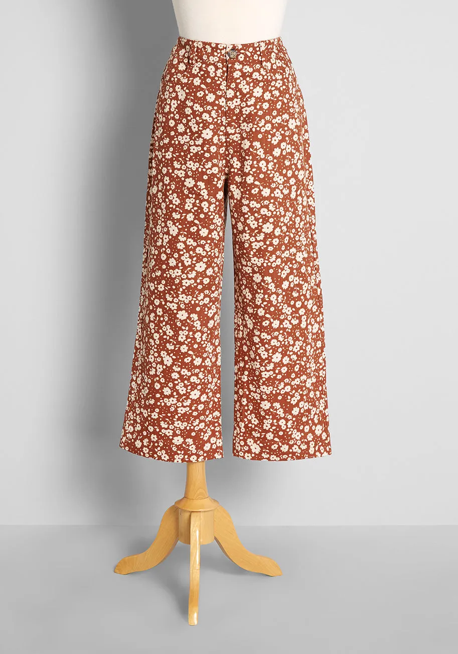 Ditsy Days in Daisies Wide-Leg Jeans sold by Modcloth