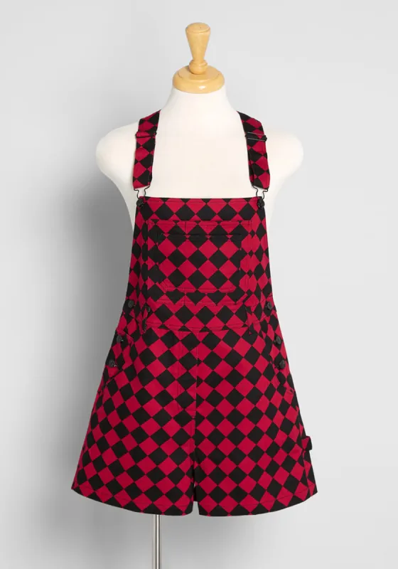 Let's Mosh It Out Shortalls made by Modcloth