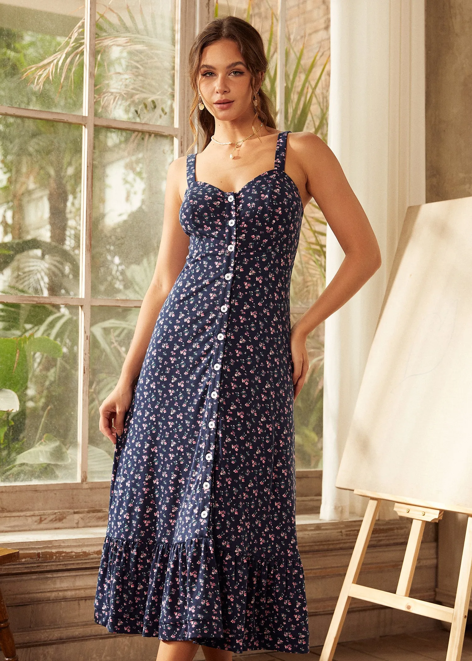 Party on the Prairie Grounds Midi Dress sold by Modcloth