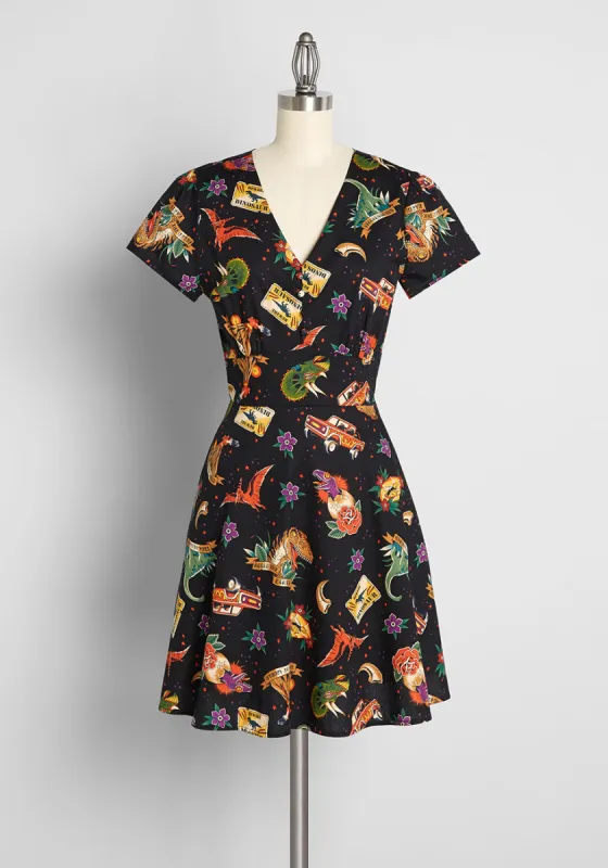 Tattoo Time Warp Mini Dress sold by Modcloth