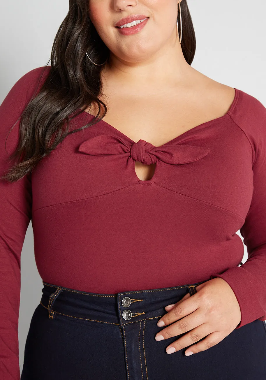 I Could Bow On Tie-Front Long Sleeve Bodysuit sold by Modcloth product image thumbnail 4