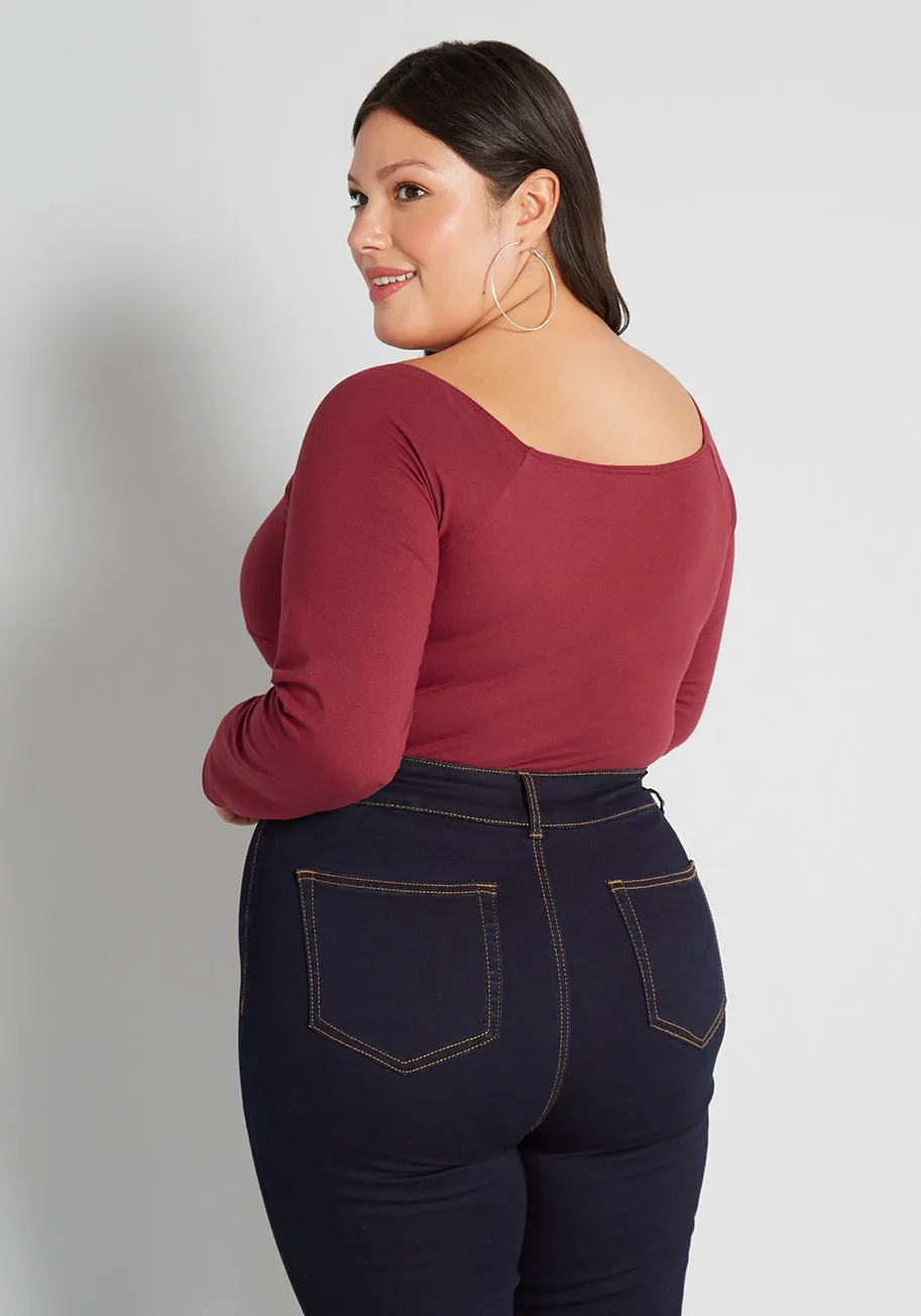 I Could Bow On Tie-Front Long Sleeve Bodysuit sold by Modcloth product image thumbnail 2