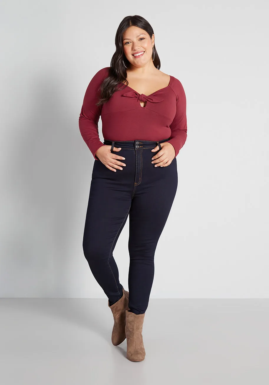 I Could Bow On Tie-Front Long Sleeve Bodysuit sold by Modcloth product image thumbnail 3