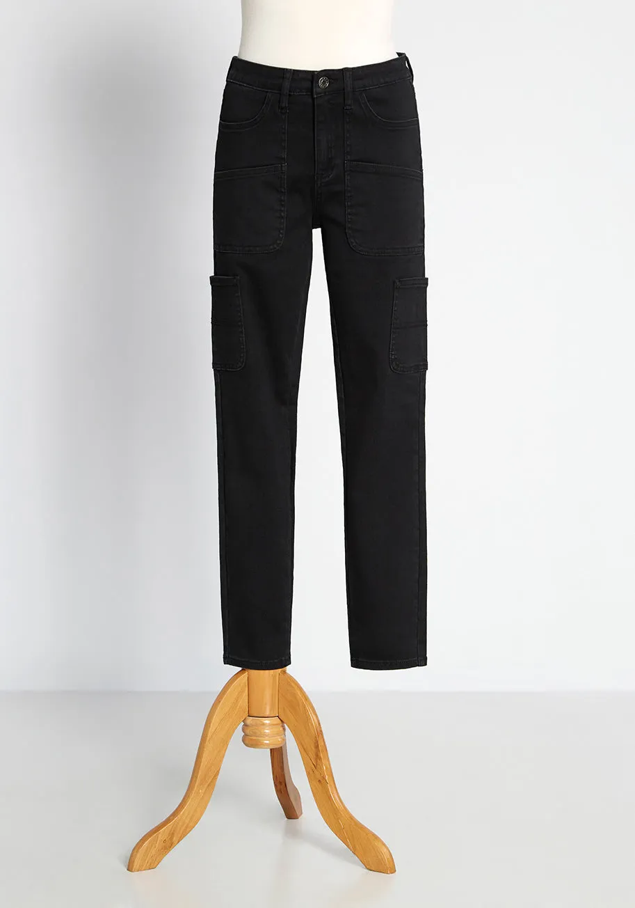 In Unity with Utility Skinny Cargo Jeans sold by Modcloth