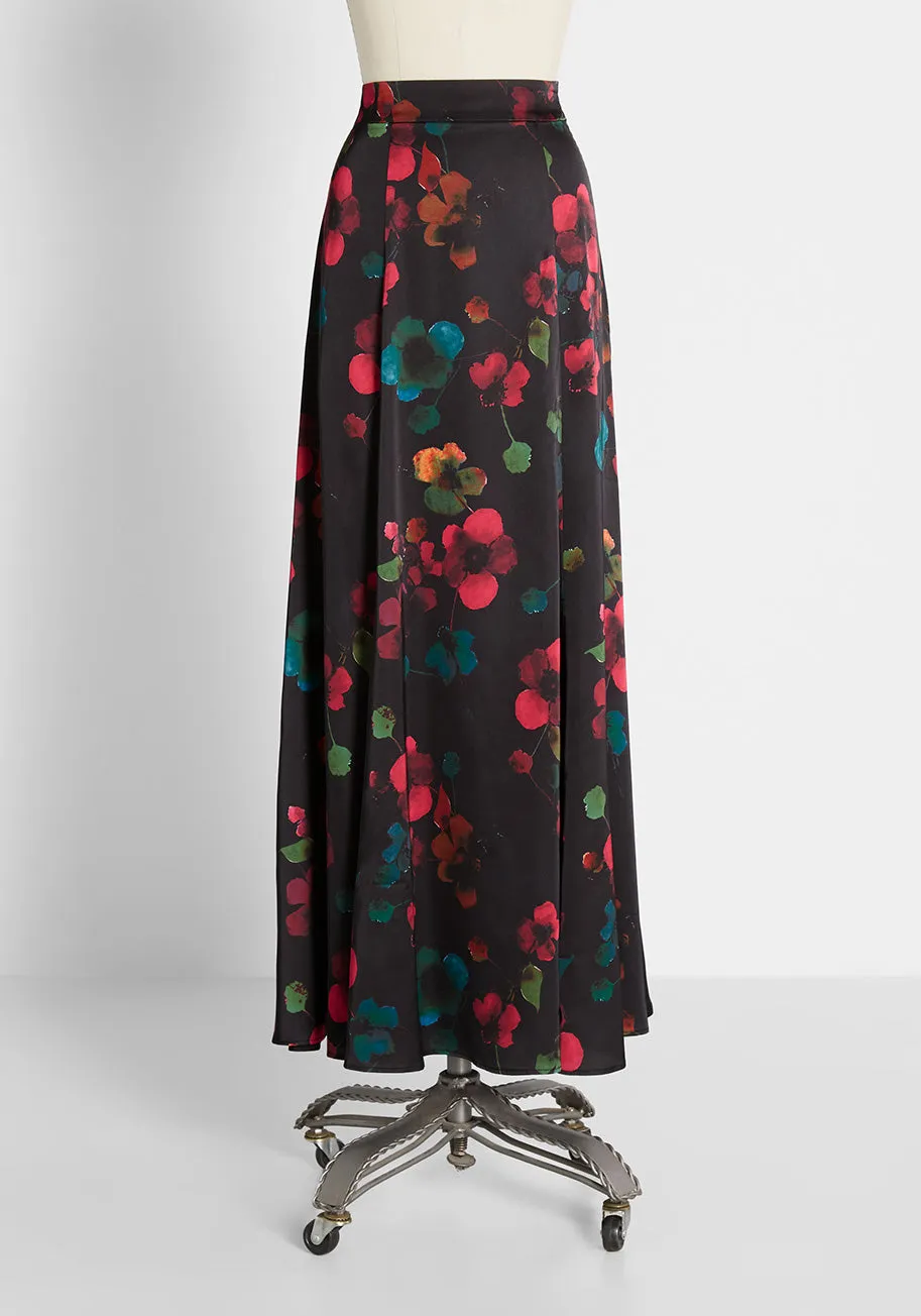 Technicolor Night Blooms Maxi Skirt sold by Modcloth