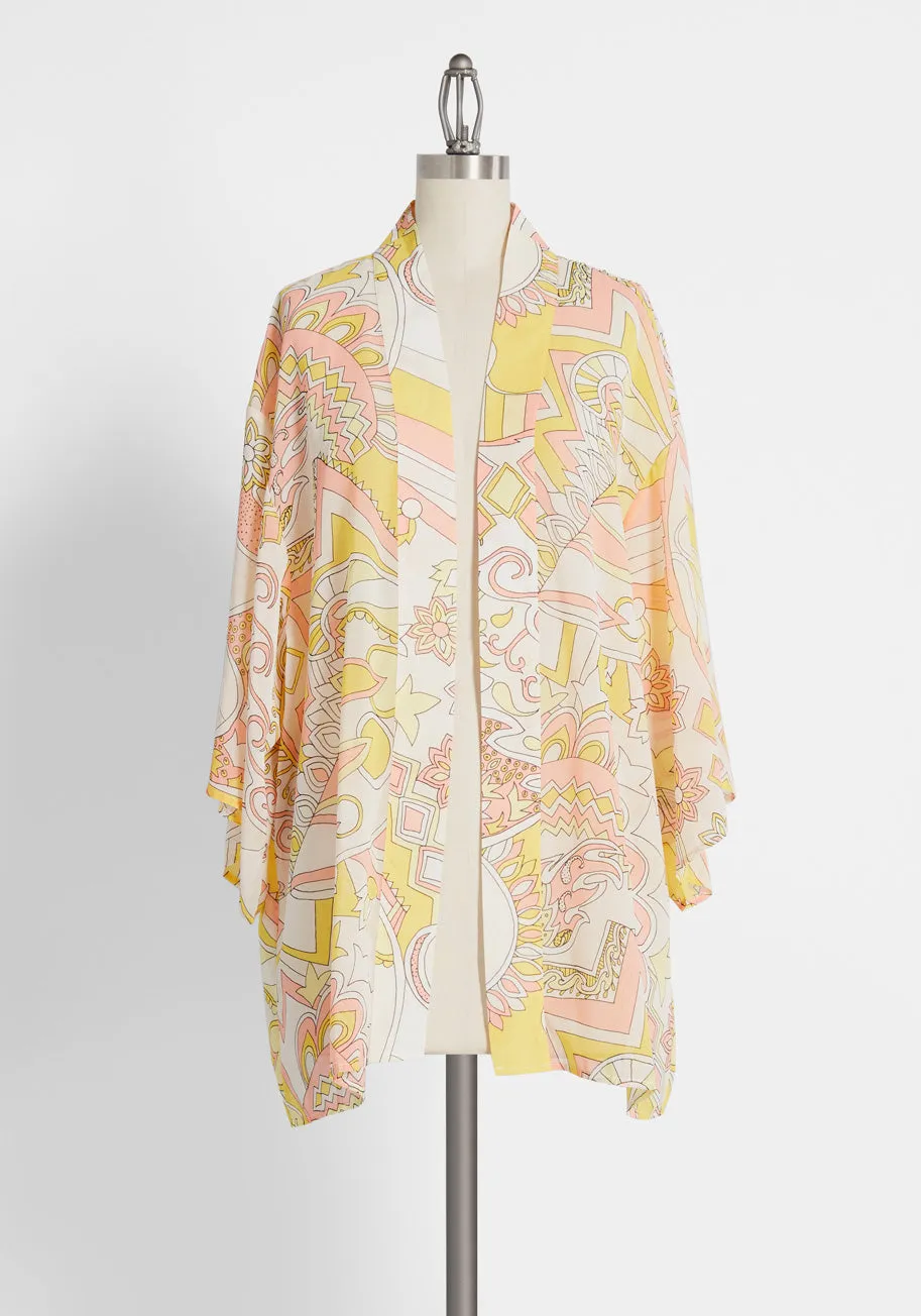 Peaches and Queen Chiffon Kimono sold by Modcloth
