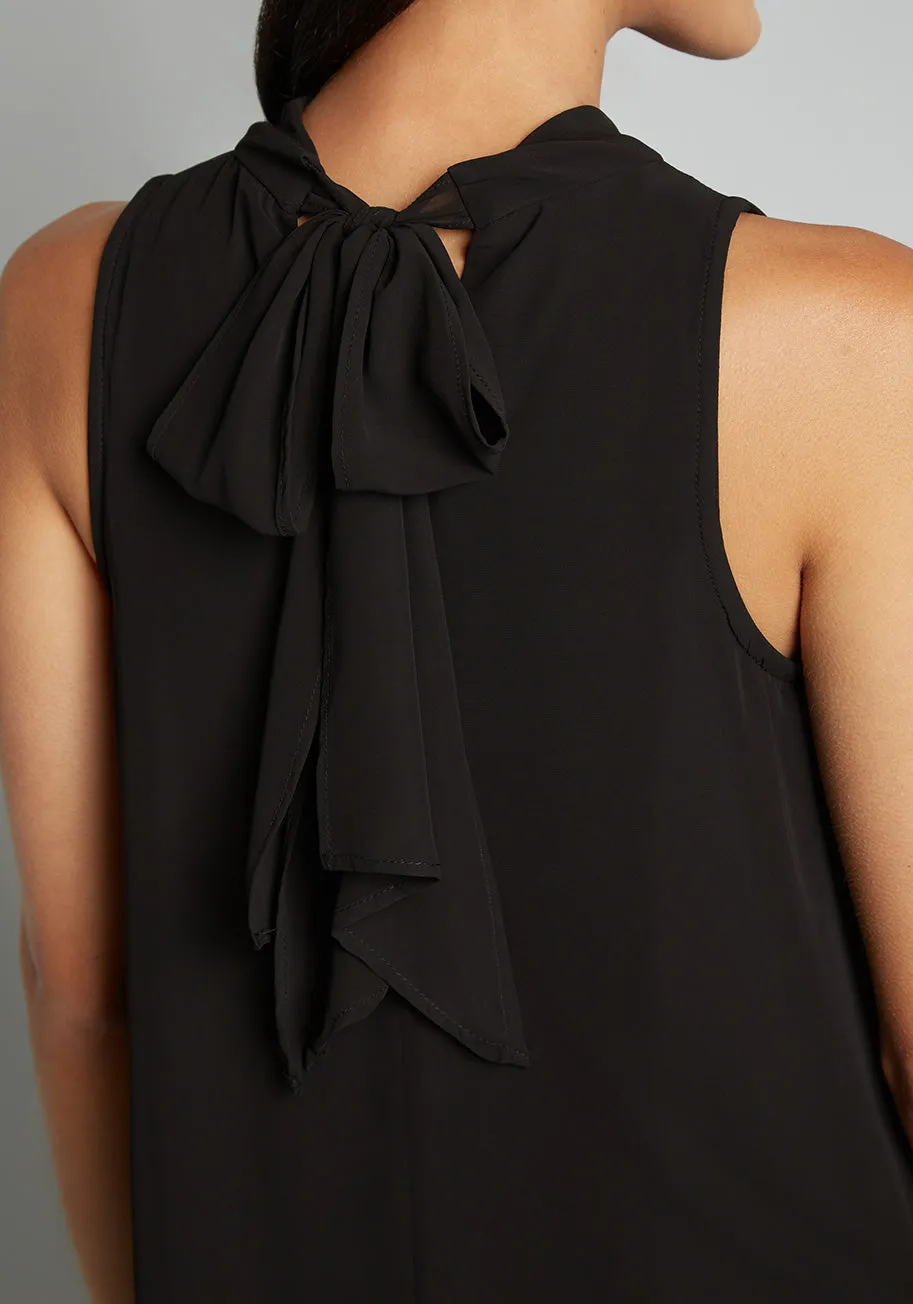 An Elegant Entrance Tie-Neck Shift Dress sold by Modcloth product image thumbnail 5