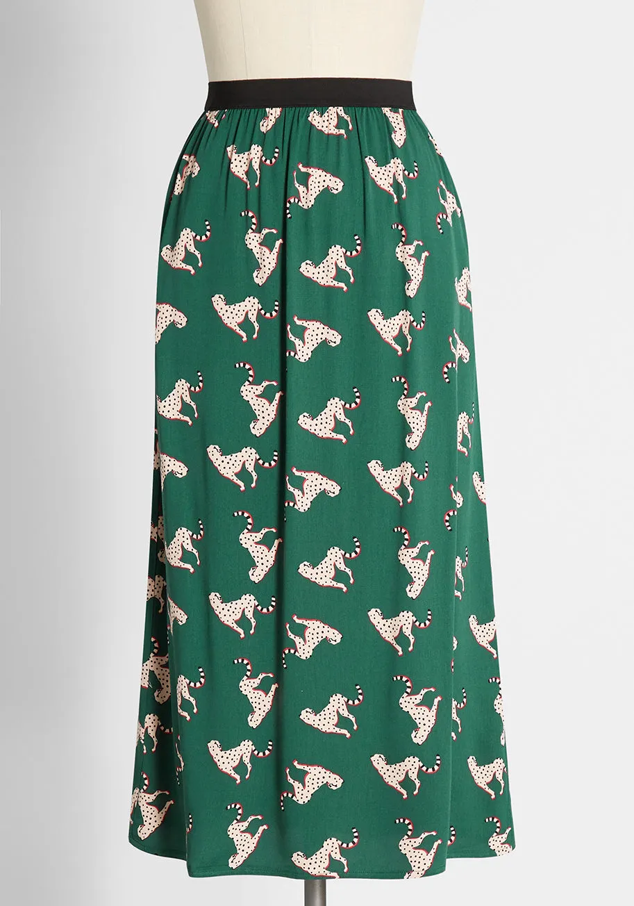 Can't Cat-ch Me Midi Skirt sold by Modcloth