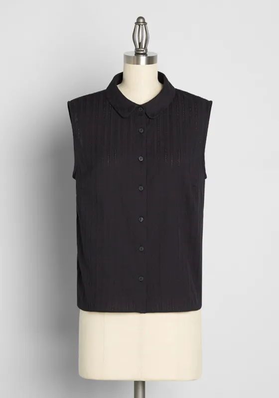 It's My Night Sleeveless Blouse sold by Modcloth