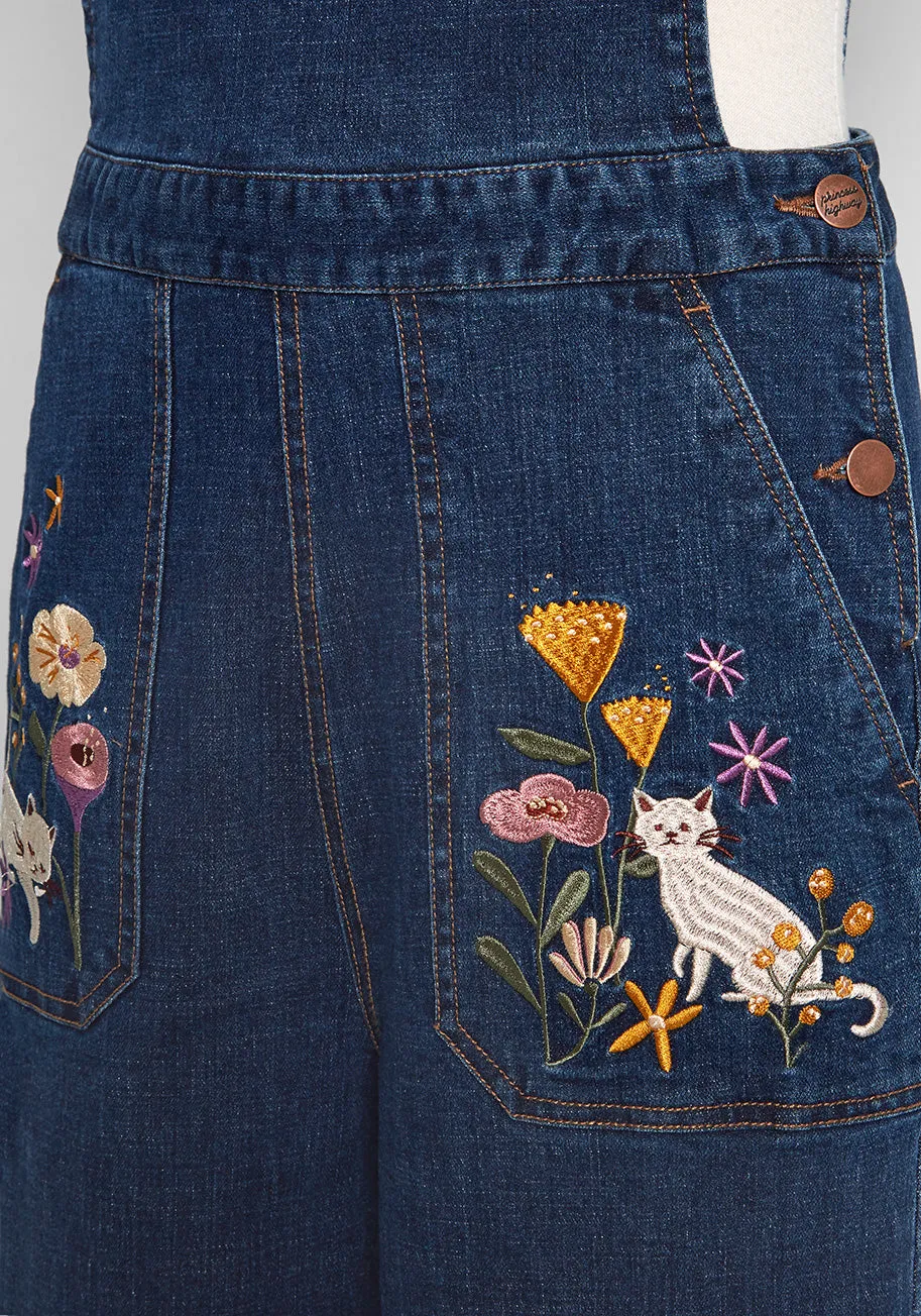 ModCloth x Princess Highway Embroidered Overalls sold by Modcloth product image thumbnail 3