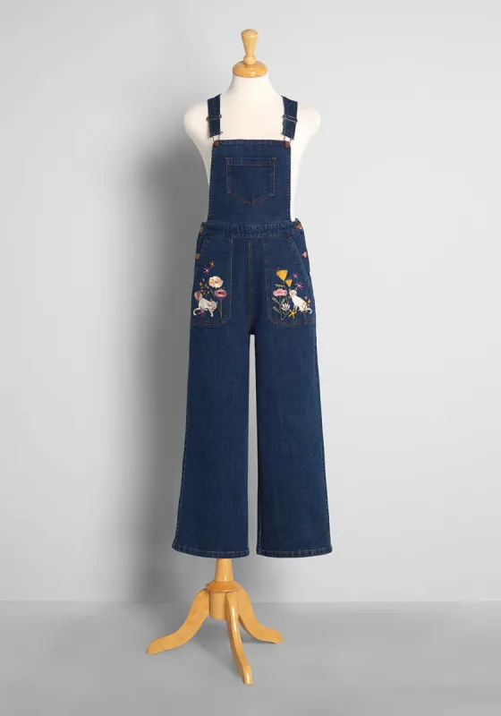 ModCloth x Princess Highway Embroidered Overalls sold by Modcloth