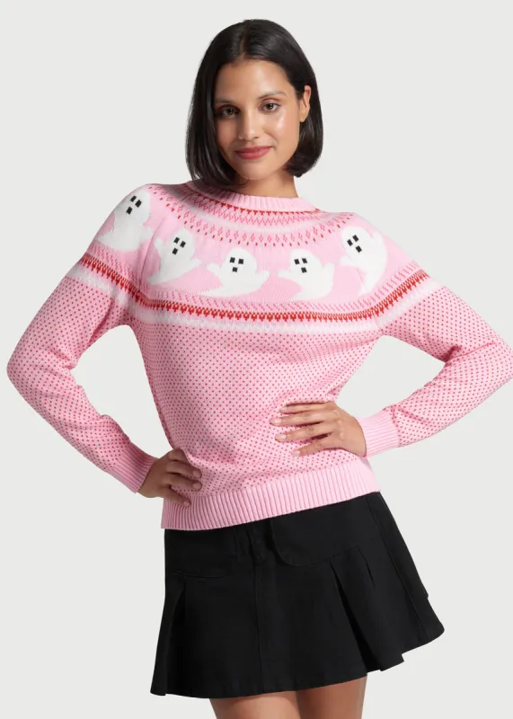 You've Been Ghosted Fair Isle Sweater sold by Modcloth