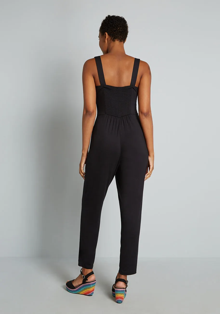 Snazzy and Snappy Front-Tie Jumpsuit sold by Modcloth product image thumbnail 2