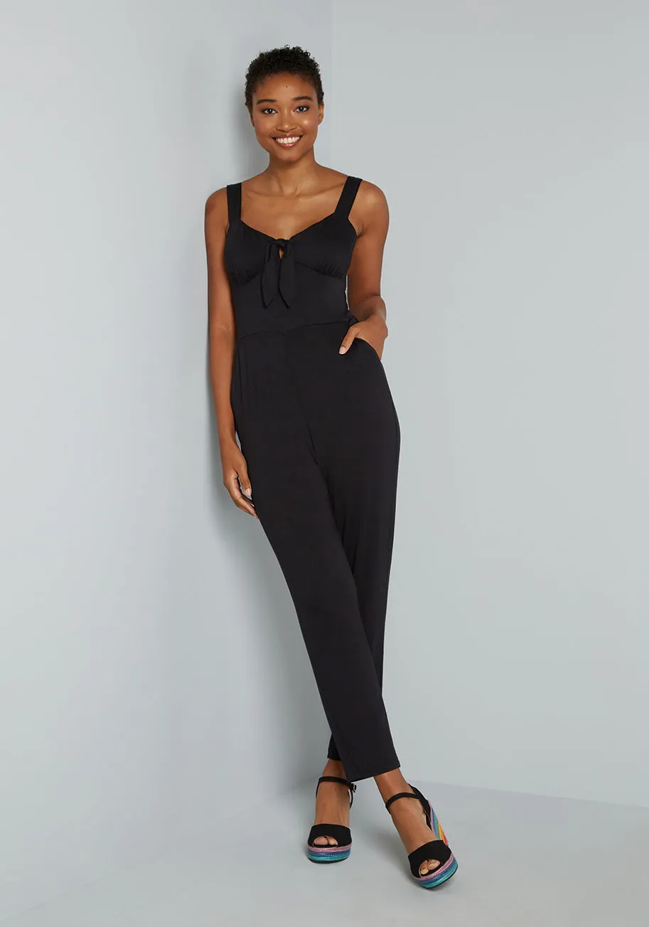 Snazzy and Snappy Front-Tie Jumpsuit sold by Modcloth product image thumbnail 3