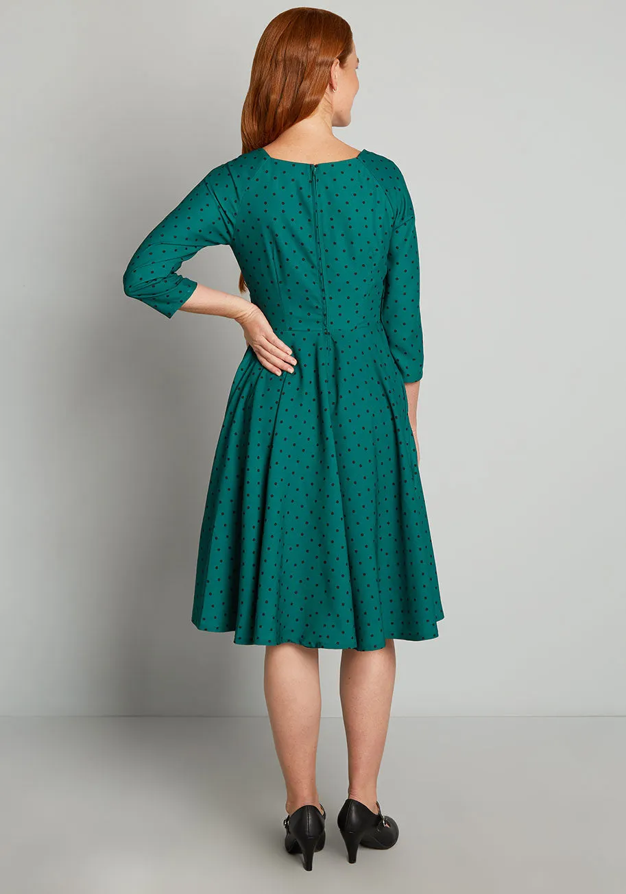 Smoking Hot In Polka Dot Swing Dress sold by Modcloth product image thumbnail 2