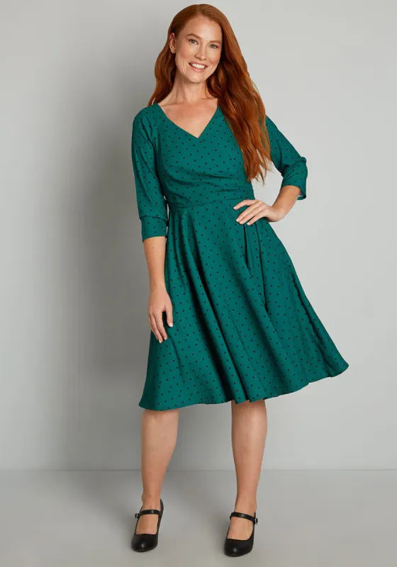 Smoking Hot In Polka Dot Swing Dress sold by Modcloth