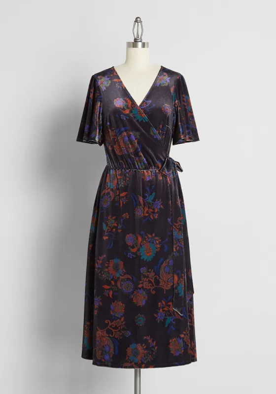 Timeless Embrace Velvet Midi Dress sold by Modcloth
