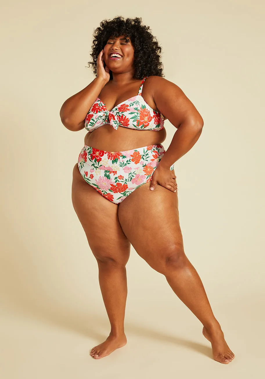 The Clarice High-Waisted Bikini Bottom sold by Modcloth