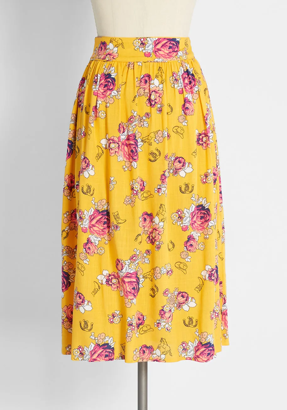 Swinging Saddles Midi Skirt sold by Modcloth product image thumbnail 2