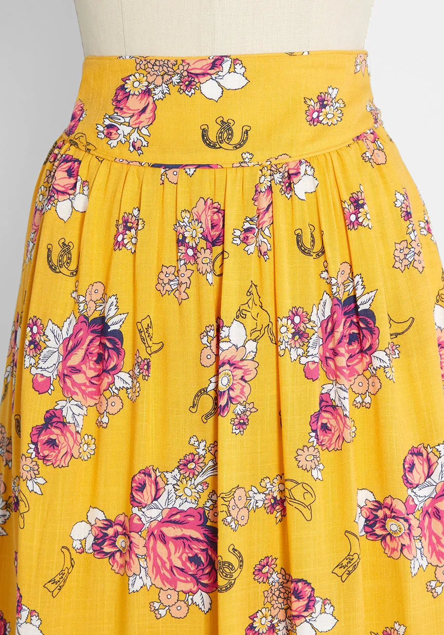 Swinging Saddles Midi Skirt sold by Modcloth product image thumbnail 3
