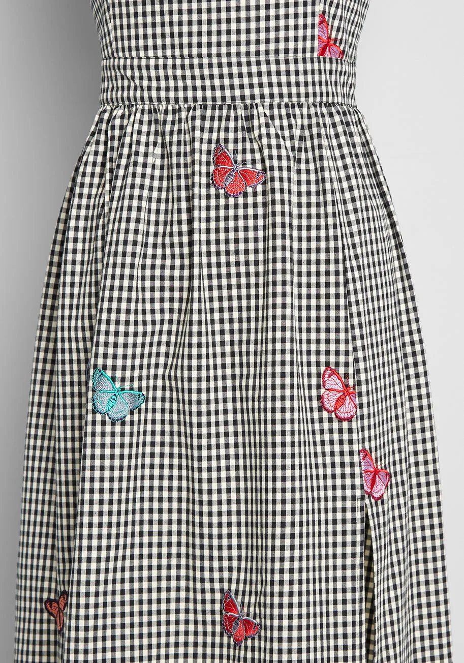 Attracting The Butterflies Embroidered Midi Dress sold by Modcloth product image thumbnail 3